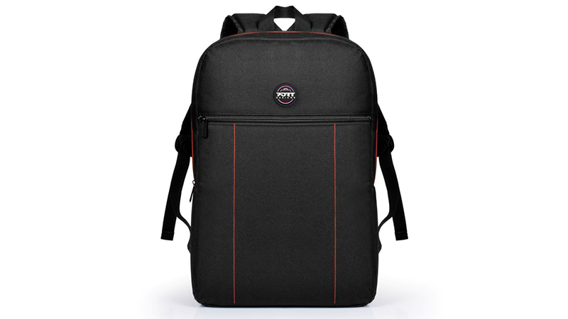 Black transport outlet backpack